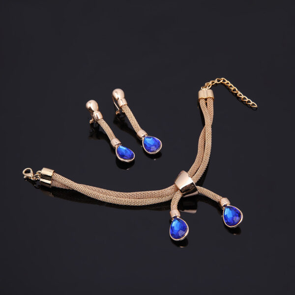 Necklac Earrings Jewellery Set Four-piece Gilded - Image 3