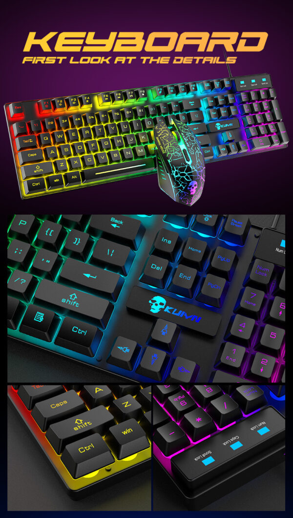 Kuiying T6RGB Luminous Keyboard And Mouse Set - Image 9