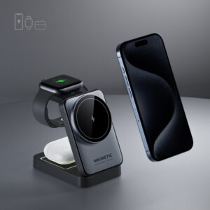 Folding Magnetic Three-in-one Wireless Charger 15W Fast Charge Multifunction Bracket