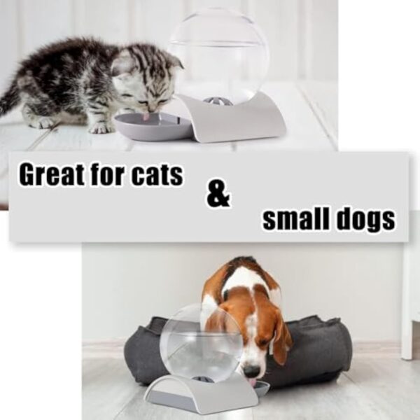 Pet Water Dispenser 2.8L Automatic Gravity Cat Water Dispenser For Cats  Dogs & Rabbit  Detachable Cat Dog Water Dish Feeder With Spherical Waterer Bubble - Image 3