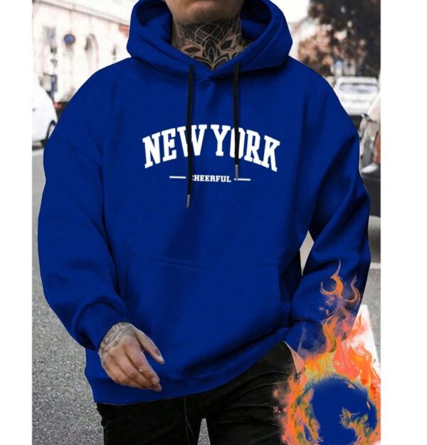 Men's Casual American-style Retro Loose Hooded Sweater - Image 7