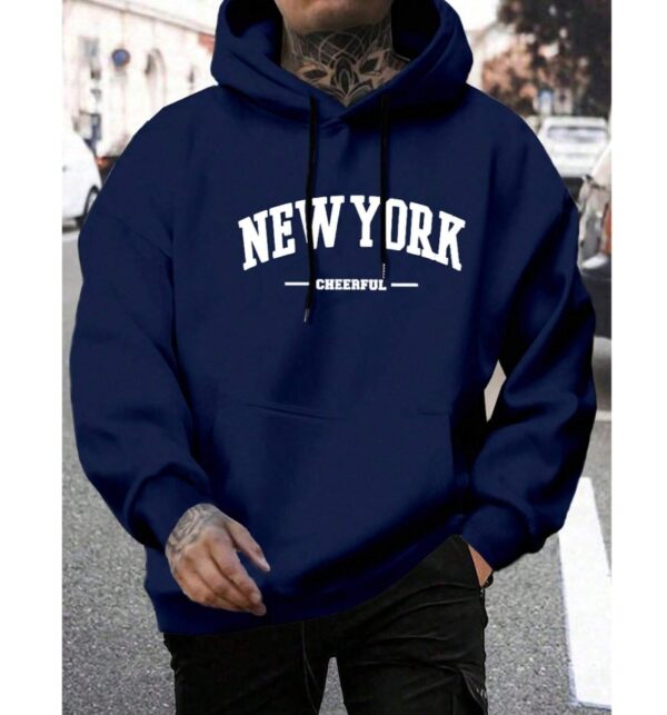 Men's Casual American-style Retro Loose Hooded Sweater - Image 3
