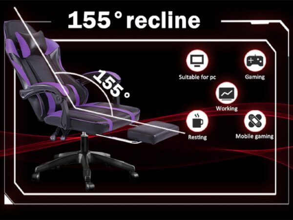Ergonomic Gaming Chair For Adults, Adjustable Lumbar Backrest Office Chair - Image 9