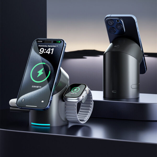 Three-in-one Magnetic Wireless Charger Phone Fast Charge Bracket - Image 6