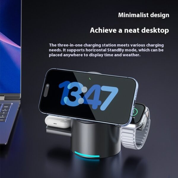 Three-in-one Magnetic Wireless Charger Phone Fast Charge Bracket - Image 2
