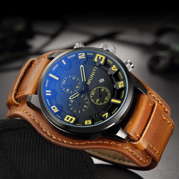 Men's Business Watch Quartz Watch Men's Belt Watch Waterproof Sports Watch - Image 7