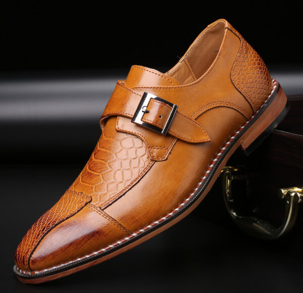 Spring Low-heel Belt Buckle Business Single Shoes Men - Image 3