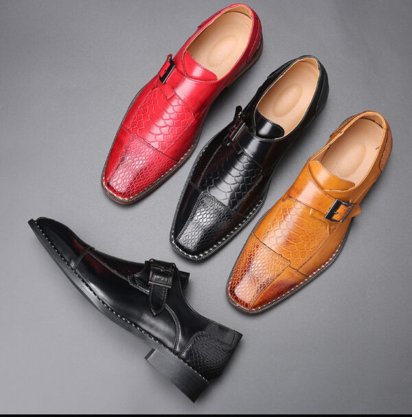 Spring Low-heel Belt Buckle Business Single Shoes Men - Image 5