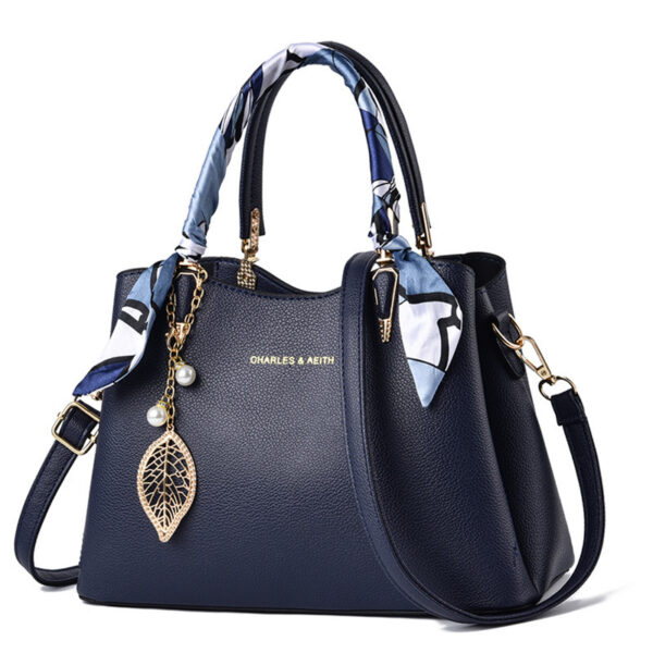 Women's Shoulder Bag With Leaf Pendant Fashion Silk Scarf Handbag - Image 2