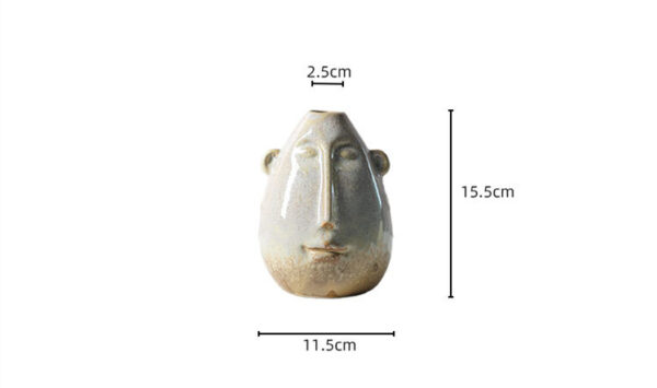 Modern Light Luxury Ceramic Vase Ornaments Retro Face - Image 3