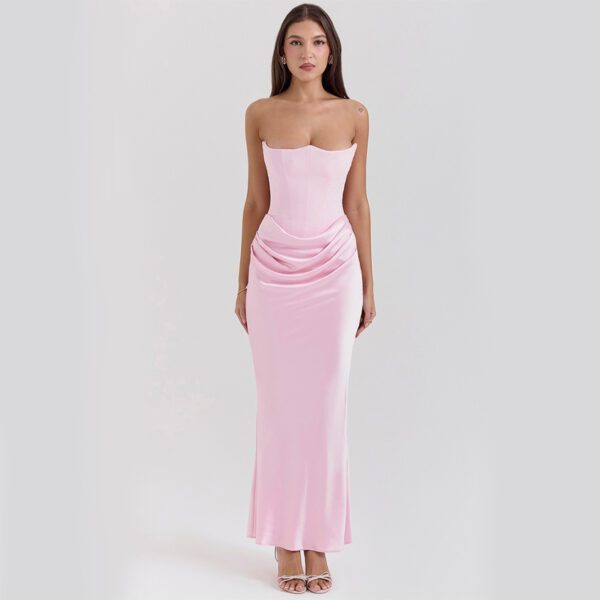 Slim Tube Top Long Dress Sexy Fashion Bandeau Backless Party Evening Dresses For Women Clothing - Image 4