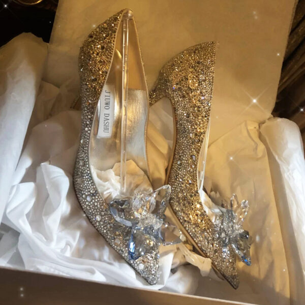 New Women's Wedding Dress French Crystal Shoes - Image 5