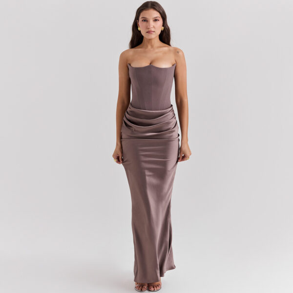 Slim Tube Top Long Dress Sexy Fashion Bandeau Backless Party Evening Dresses For Women Clothing - Image 10