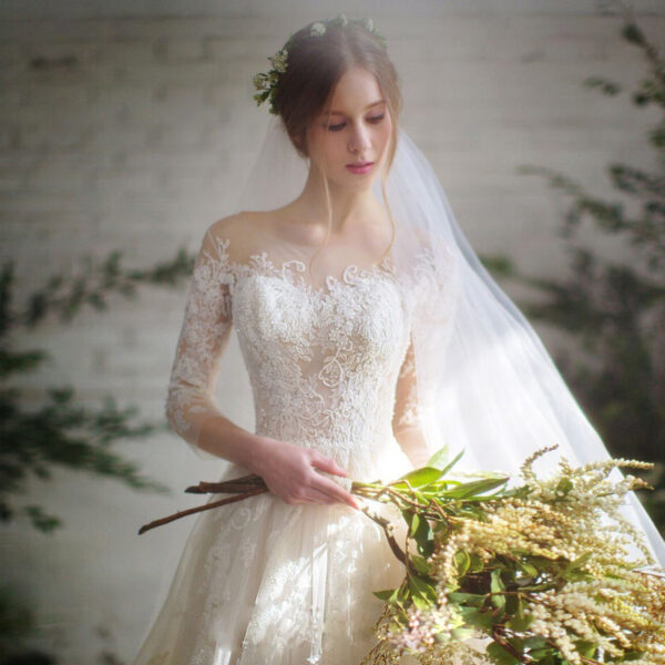 Wedding Dress Bride Lace Sleeves Dress - Image 6