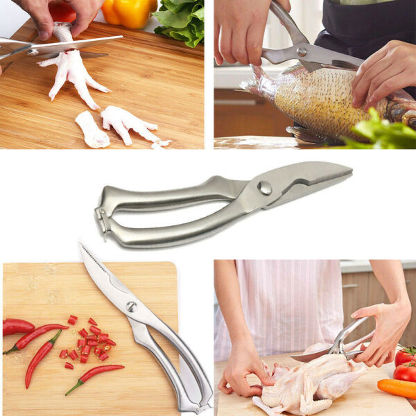 Knives Kitchen Shears Stainless Steel Poultry Fish Chicken Bone Scissors Kitchen Gadgets Chef Japanese Knife Cooking Stainless Steel Poultry Chicken Bone Scissors - Image 3