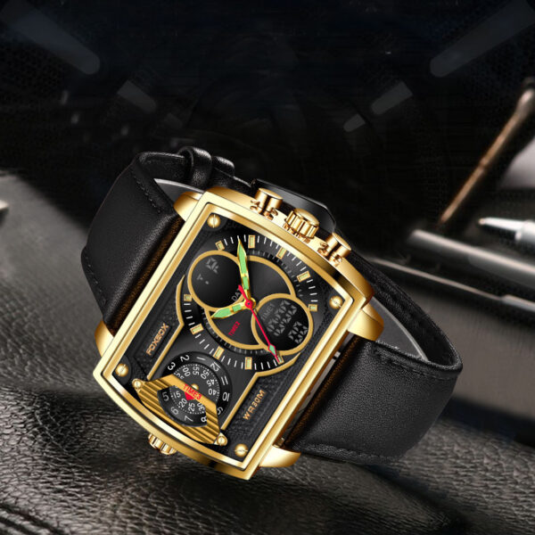 Quartz Electronic Dual Display Multi-function Square - Image 6