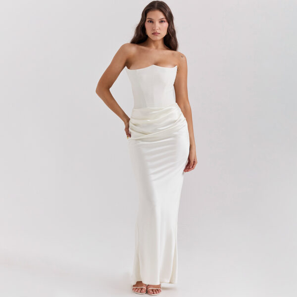 Slim Tube Top Long Dress Sexy Fashion Bandeau Backless Party Evening Dresses For Women Clothing - Image 6