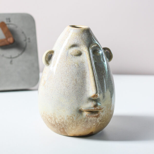 Modern Light Luxury Ceramic Vase Ornaments Retro Face