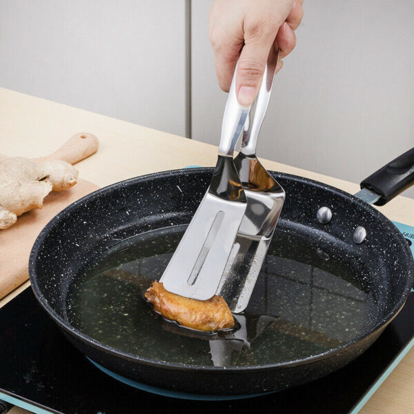 Stainless Steel Steak Clamp Food Bread Meat BBQ Clip Tongs Kitchen Cooking Tool - Image 4