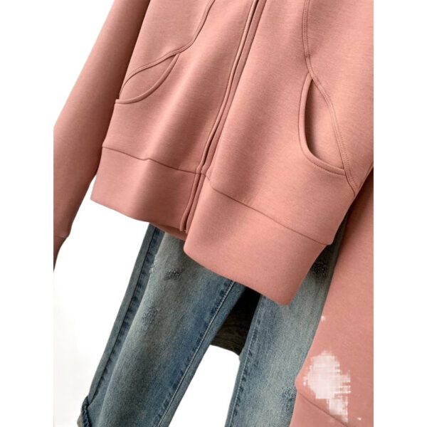 Plus Size Stand Collar Zipper Cardigan Sweater Coat - Image 4