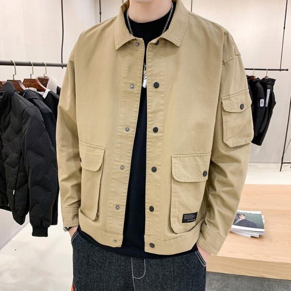 Men's Casual Clothes Autumn Coat Men Autumn Korean Trend Tooling Jacket Men - Image 3